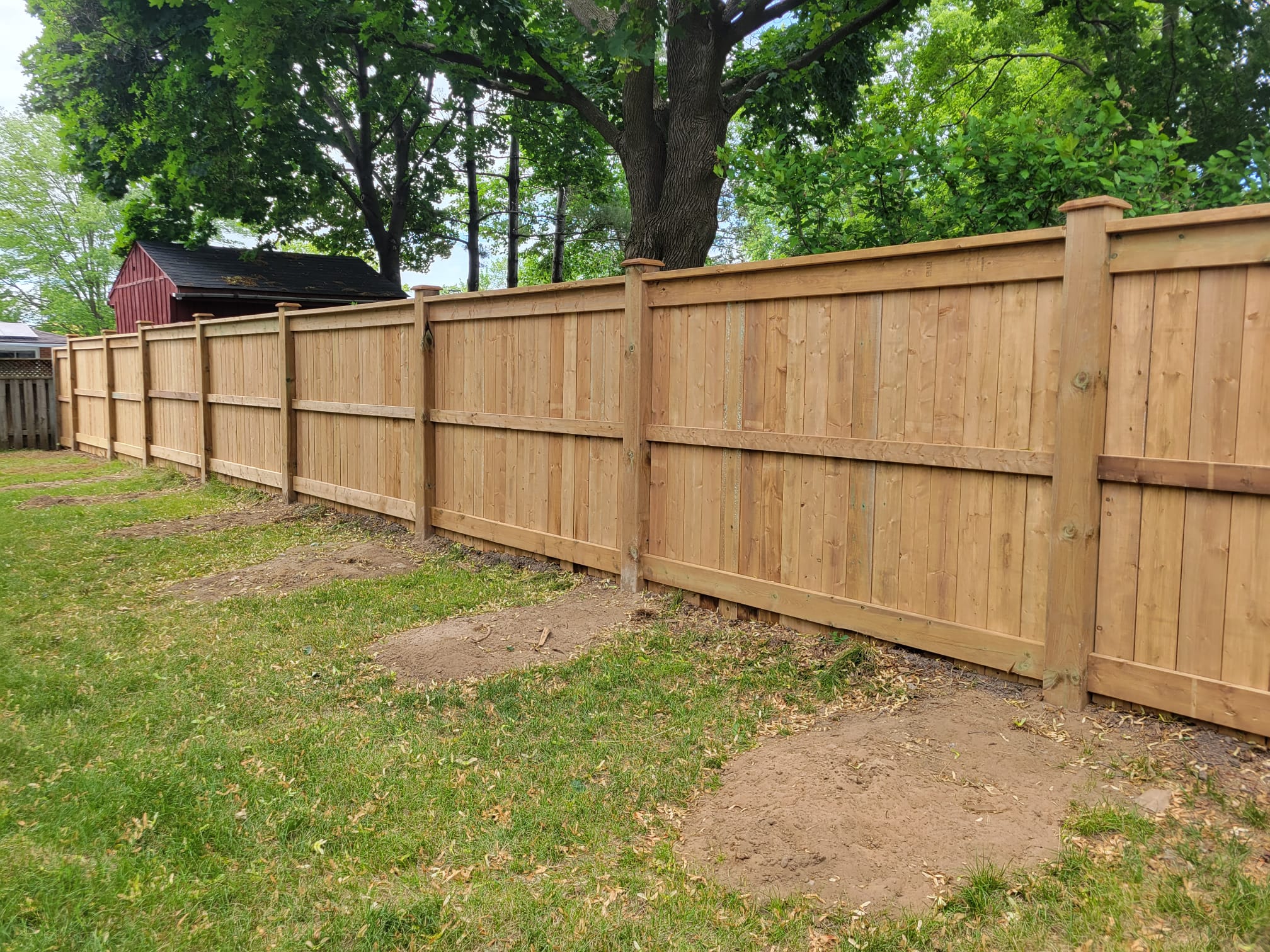 Pressure-treated wood deck construction